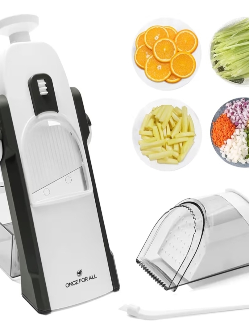 White & Gray Manual Vegetable Chopper and Slicer - Picture 3 of 6